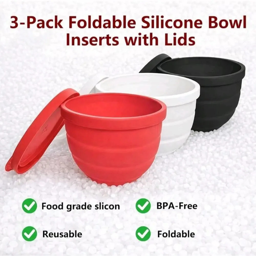 Silicone Bowl Liners for KitchenAid 5-Qt Tilt-Head Stand Mixer - 3 Pack (Red,...